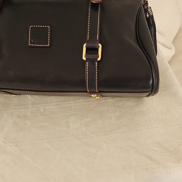 Dooney and Bourke Midnight Navy Florentine Leather Satchel with Gold Accents - Picture 8 of 9